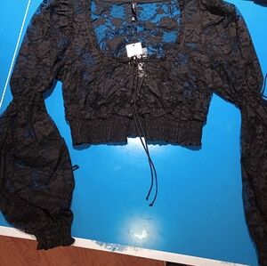 For Love And Lemons Long Sleeve Lace Top